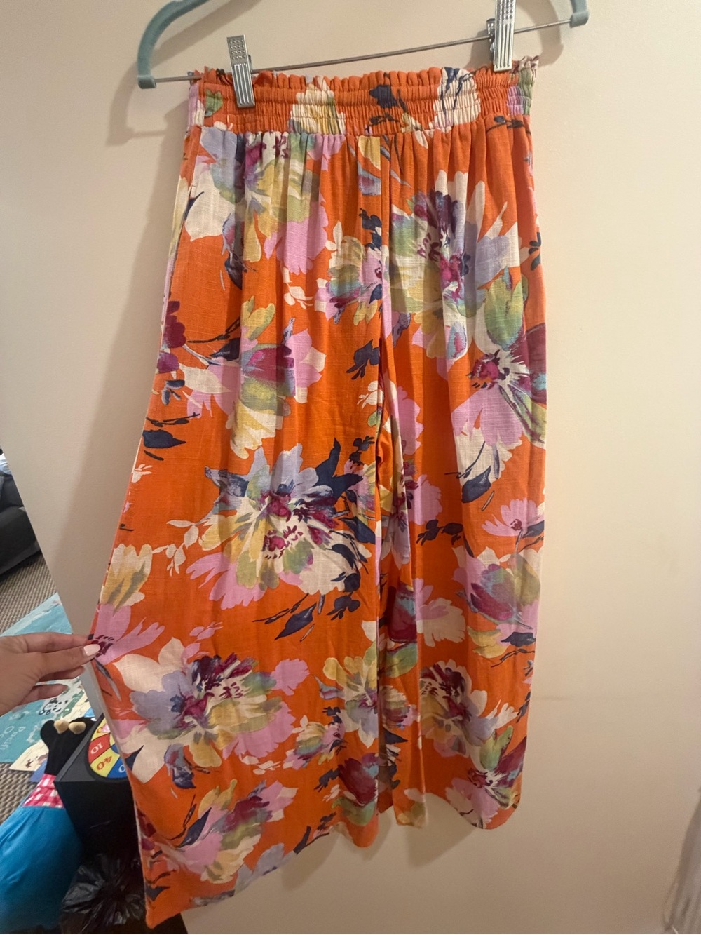 easel Orange Floral Wide-Leg Jumpsuit Pants - Picture 5 of 6